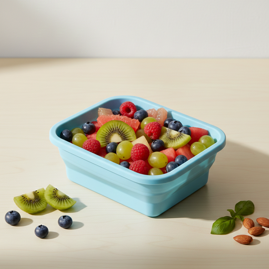 Opvouwbaar Siliconen Bakje - Blauw