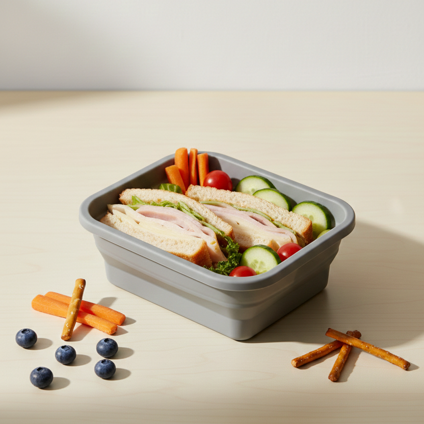 Opvouwbaar Siliconen Bakje - Grijs