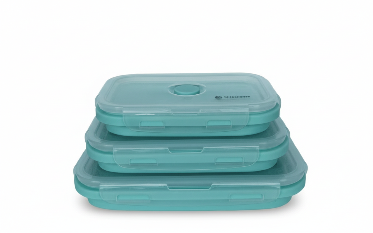 Opvouwbare Siliconen bakje blauw