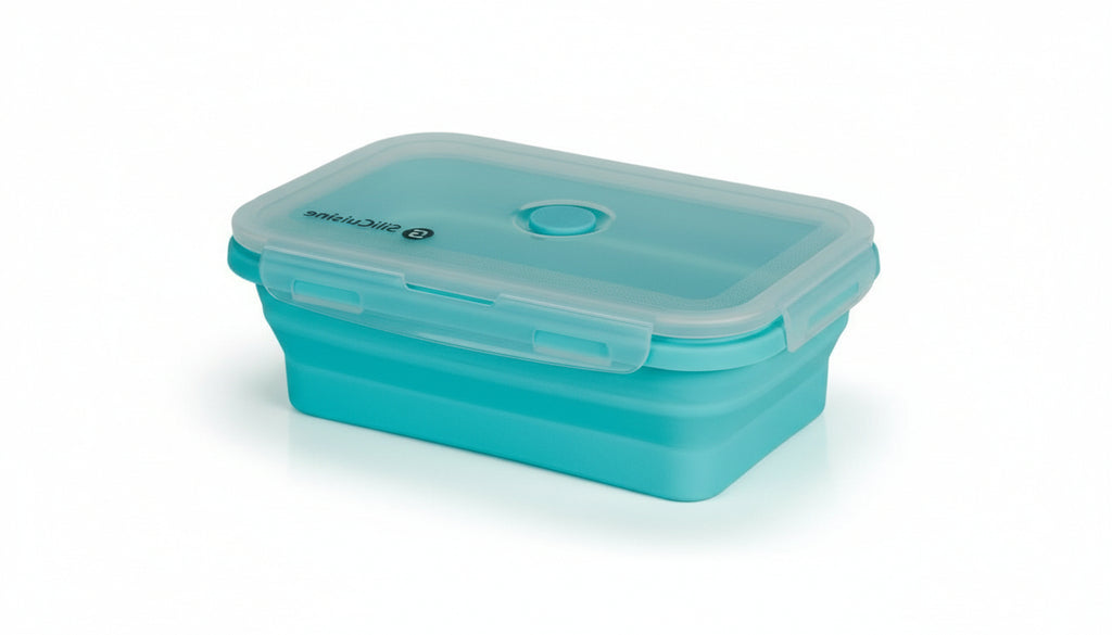 Opvouwbare Siliconen bakje blauw